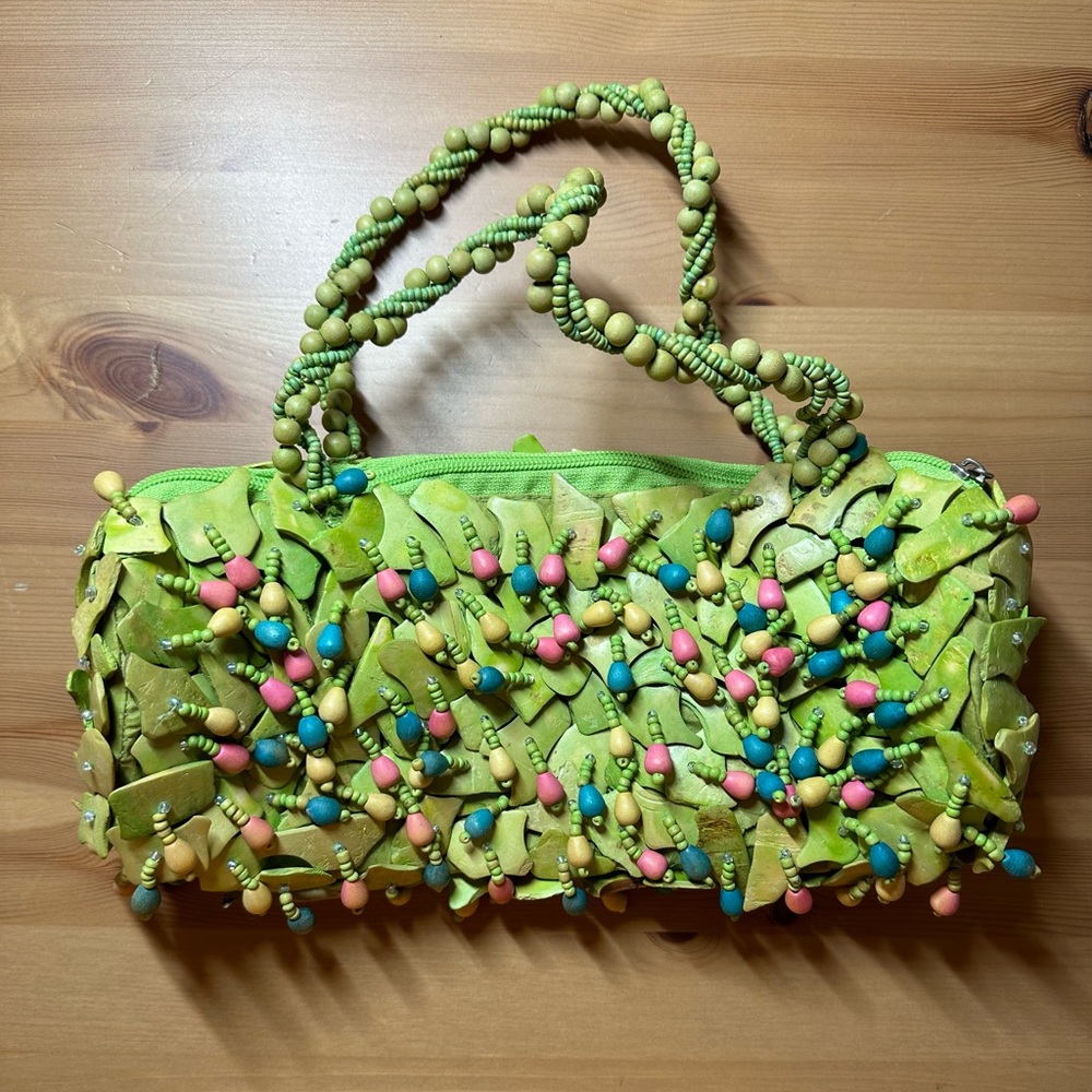 Green Beaded Handbag